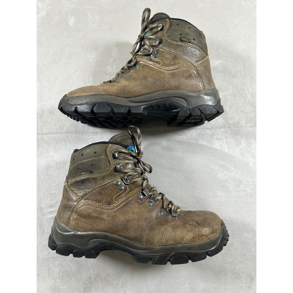 Cabelas Meindl Hiking Boots Mens 9.5 D Brown Leather Gore-Tex Waterproof German